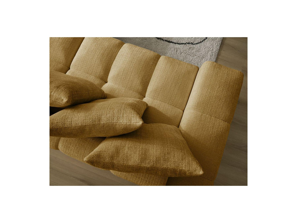 Anakin - Sofá recto convertible con arcón - Tejido texturizado - 6 cojines