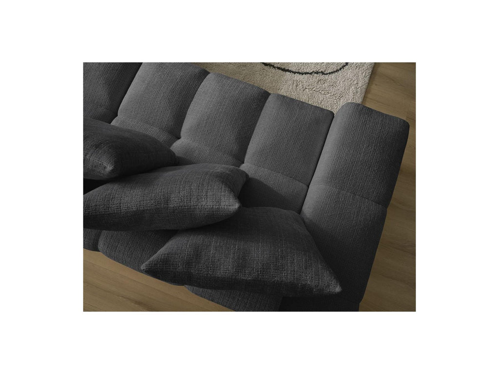 Anakin - Sofá recto convertible con arcón - Tejido texturizado - 6 cojines
