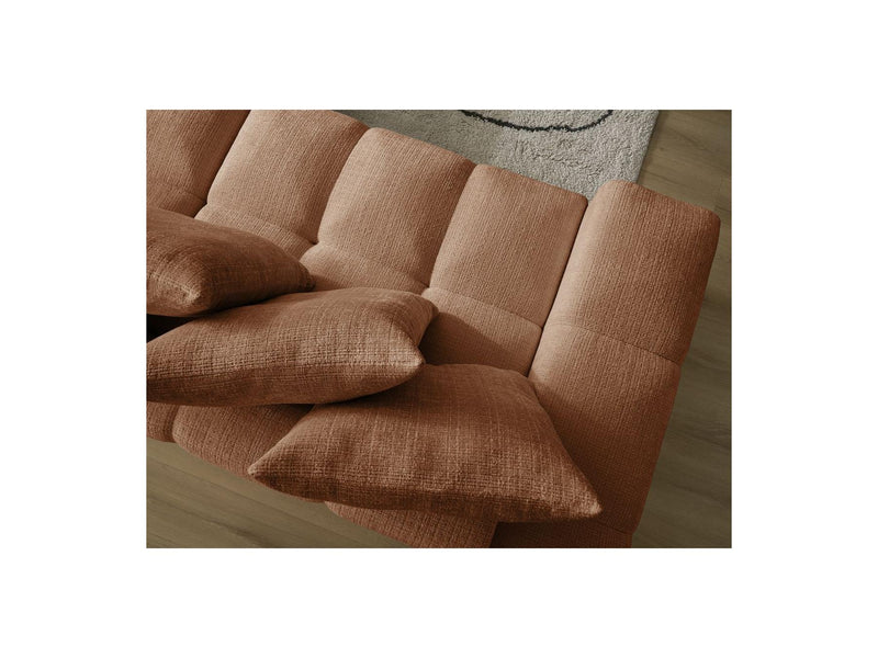 Canapé Droit Convertible Coffre - Anakin - Tissu Texturé - 6 Coussins