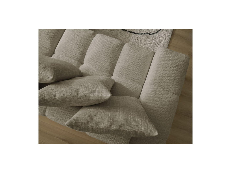 Canapé Droit Convertible Coffre - Anakin - Tissu Texturé - 6 Coussins