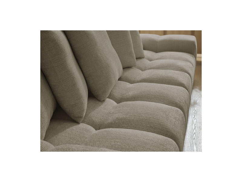 Canapé Droit Convertible Coffre - Anakin - Tissu Texturé - 6 Coussins