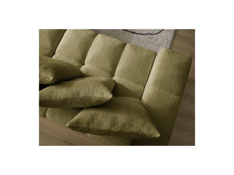 Canapé Droit Convertible Coffre - Anakin - Tissu Texturé - 6 Coussins