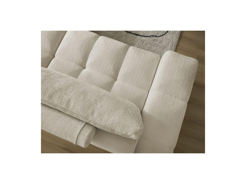 Canapé Droit Convertible Coffre - Anakin - Tissu Texturé - 2 Coussins