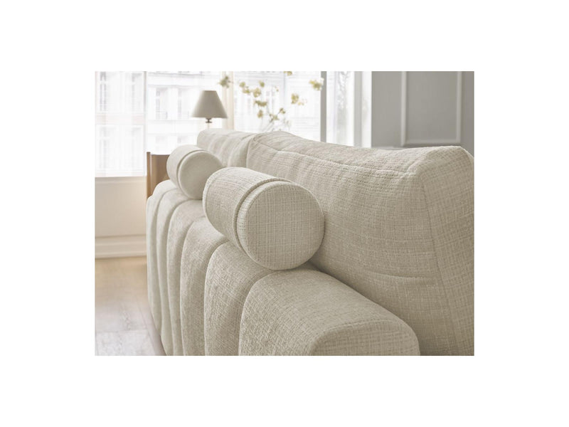 Canapé Droit Convertible Coffre - Anakin - Tissu Texturé - 2 Coussins