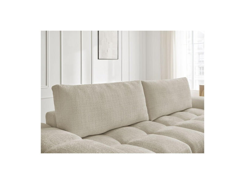 Canapé Droit Convertible Coffre - Anakin - Tissu Texturé - 2 Coussins