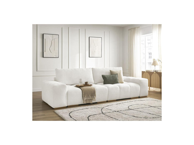 Canapé Droit Convertible Coffre - Anakin - Tissu Texturé - 2 Coussins