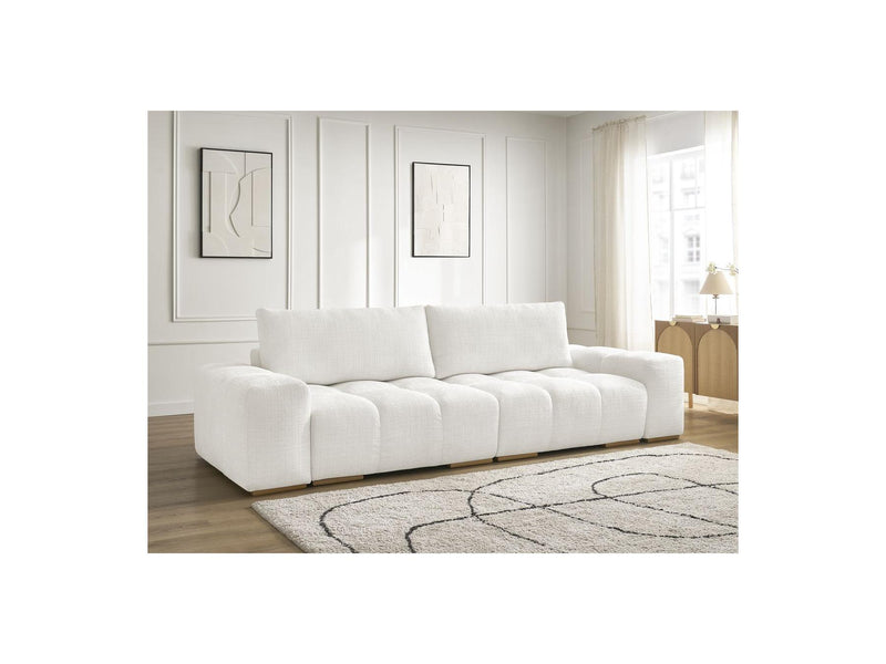 Canapé Droit Convertible Coffre - Anakin - Tissu Texturé - 2 Coussins