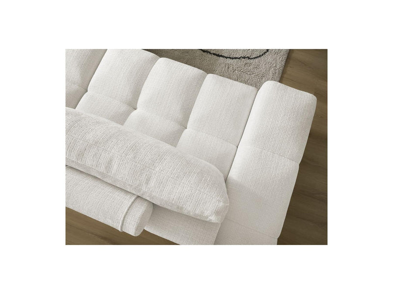 Canapé Droit Convertible Coffre - Anakin - Tissu Texturé - 2 Coussins