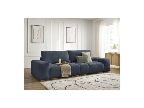 Canapé Droit Convertible Coffre - Anakin - Tissu Texturé - 2 Coussins