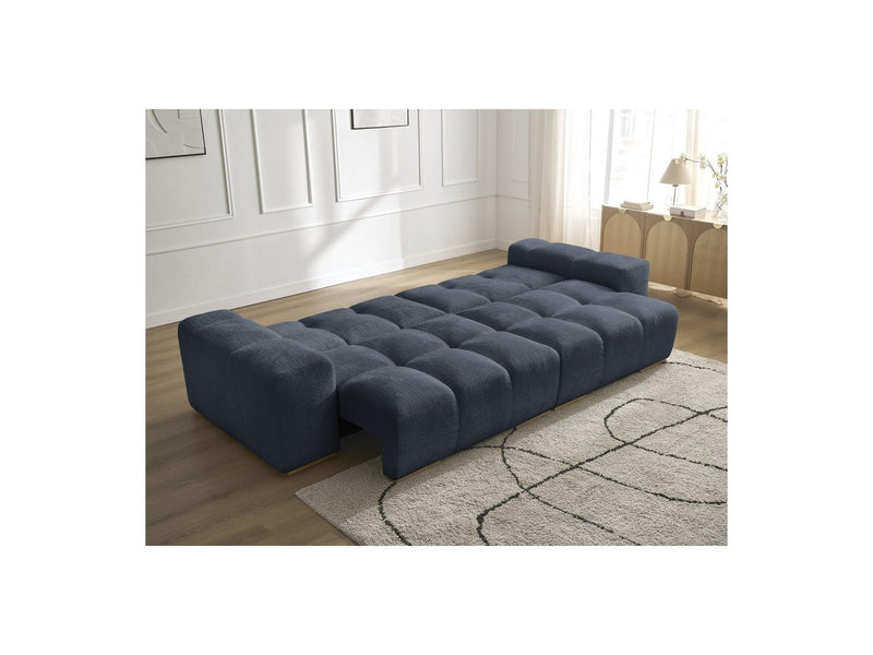 Canapé Droit Convertible Coffre - Anakin - Tissu Texturé - 2 Coussins