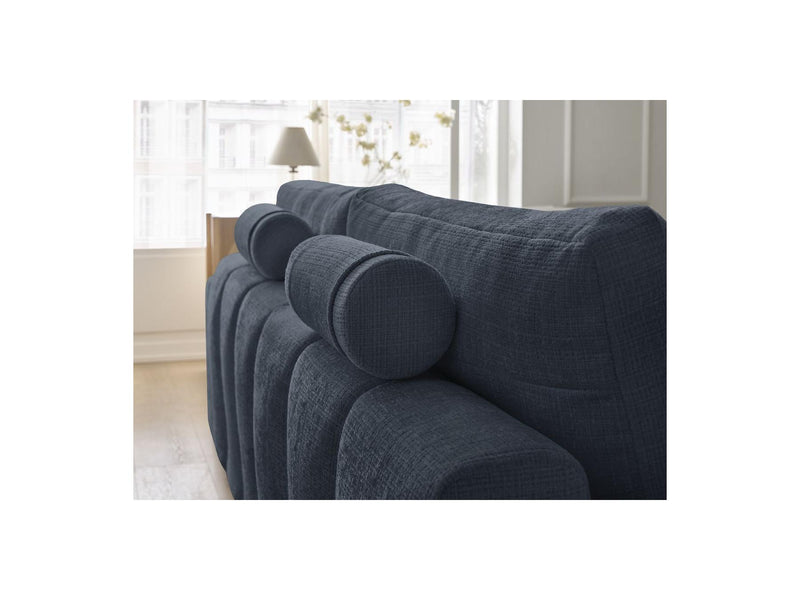 Canapé Droit Convertible Coffre - Anakin - Tissu Texturé - 2 Coussins