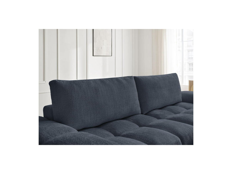 Canapé Droit Convertible Coffre - Anakin - Tissu Texturé - 2 Coussins