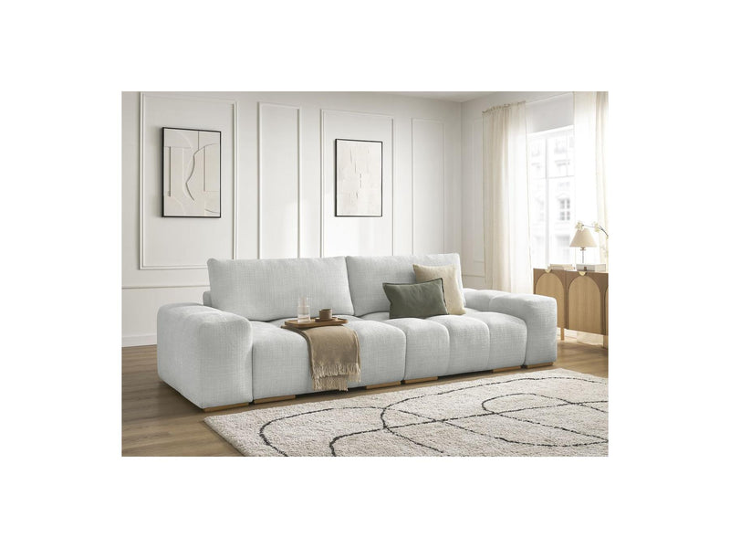 Canapé Droit Convertible Coffre - Anakin - Tissu Texturé - 2 Coussins