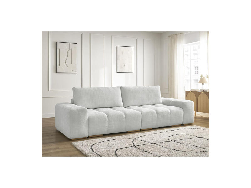 Canapé Droit Convertible Coffre - Anakin - Tissu Texturé - 2 Coussins