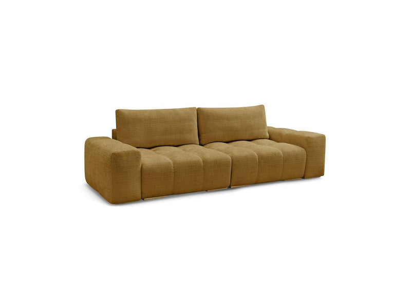 Canapé Droit Convertible Coffre - Anakin - Tissu Texturé - 2 Coussins