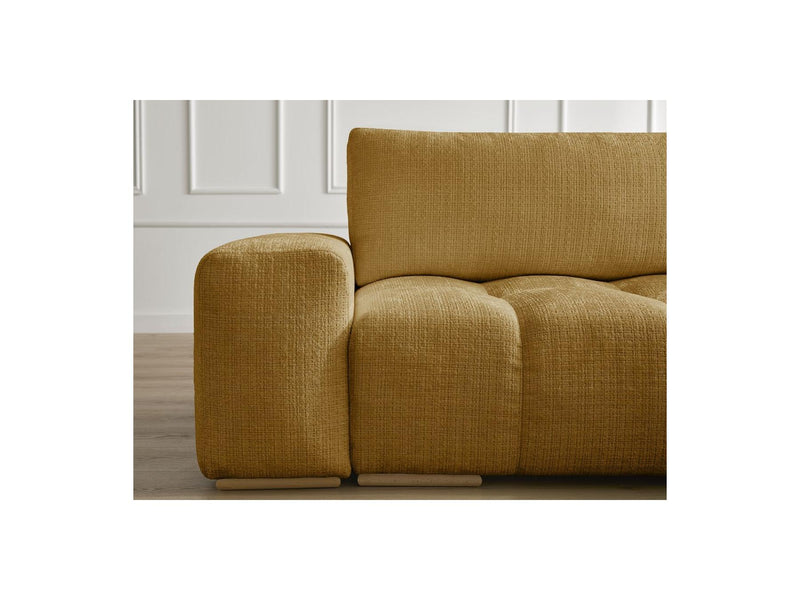 Canapé Droit Convertible Coffre - Anakin - Tissu Texturé - 2 Coussins