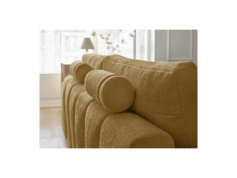 Canapé Droit Convertible Coffre - Anakin - Tissu Texturé - 2 Coussins