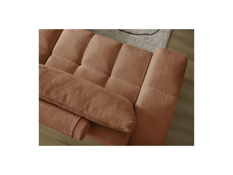 Canapé Droit Convertible Coffre - Anakin - Tissu Texturé - 2 Coussins