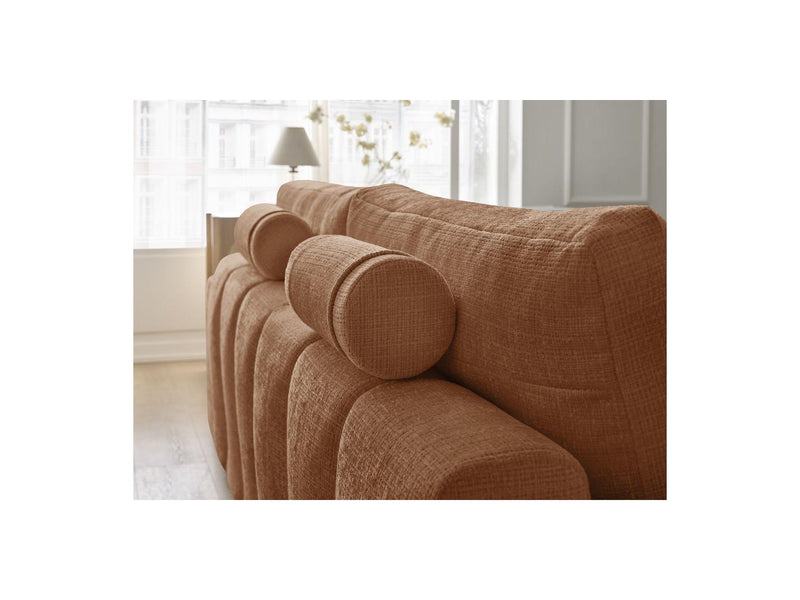 Canapé Droit Convertible Coffre - Anakin - Tissu Texturé - 2 Coussins