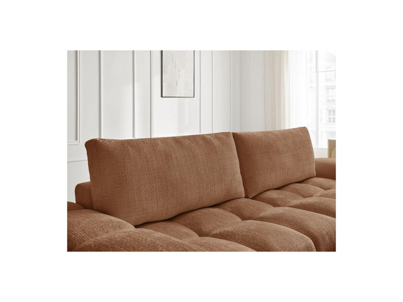 Canapé Droit Convertible Coffre - Anakin - Tissu Texturé - 2 Coussins