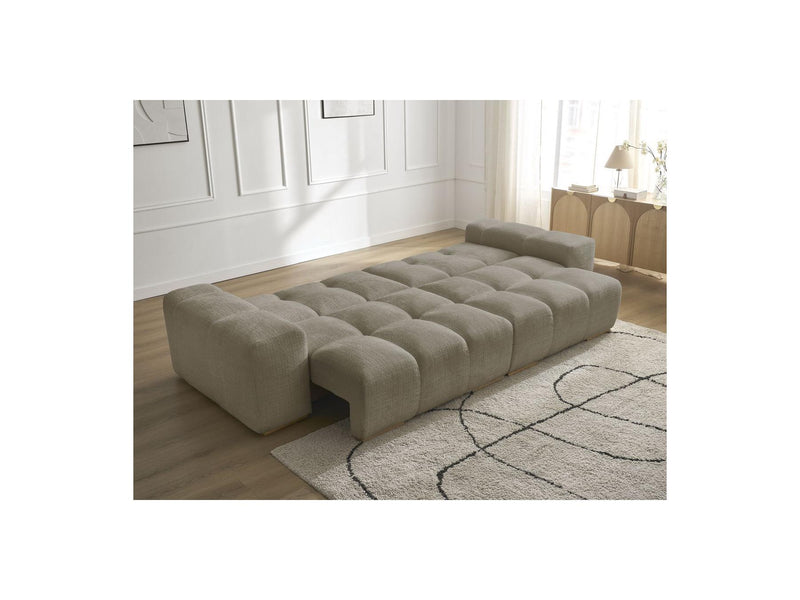 Canapé Droit Convertible Coffre - Anakin - Tissu Texturé - 2 Coussins