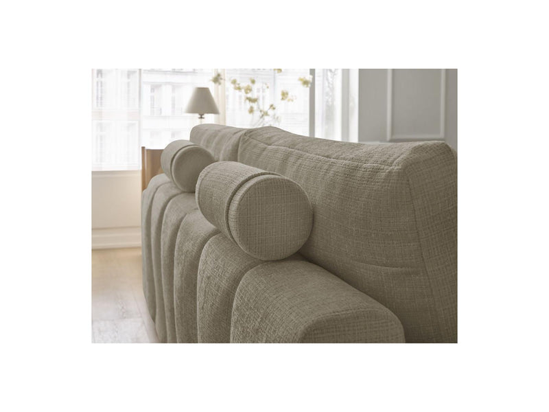 Canapé Droit Convertible Coffre - Anakin - Tissu Texturé - 2 Coussins