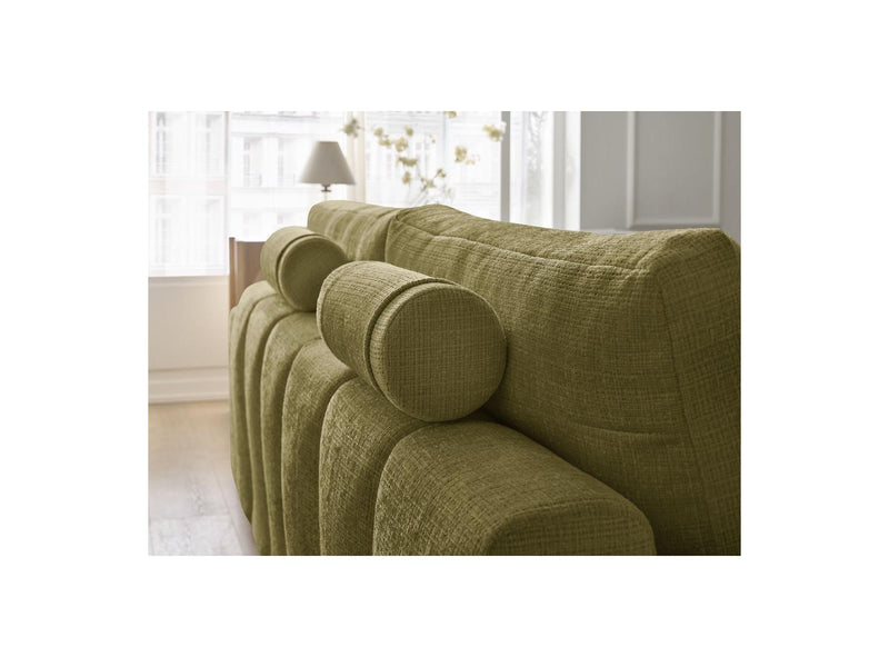 Canapé Droit Convertible Coffre - Anakin - Tissu Texturé - 2 Coussins