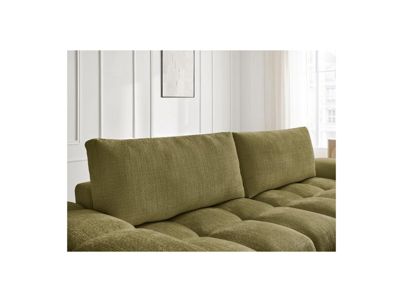 Canapé Droit Convertible Coffre - Anakin - Tissu Texturé - 2 Coussins