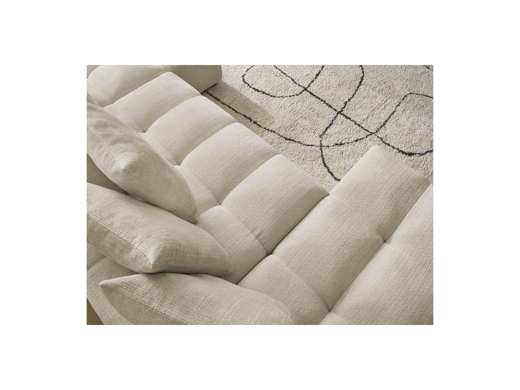 Anakin - Canapé Panoramique Convertible Coffre - Tissu Texturé - 10 Coussins
