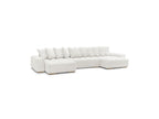 Anakin - Canapé Panoramique Convertible Coffre - Tissu Texturé - 10 Coussins