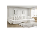 Anakin - Canapé Panoramique Convertible Coffre - Tissu Texturé - 10 Coussins
