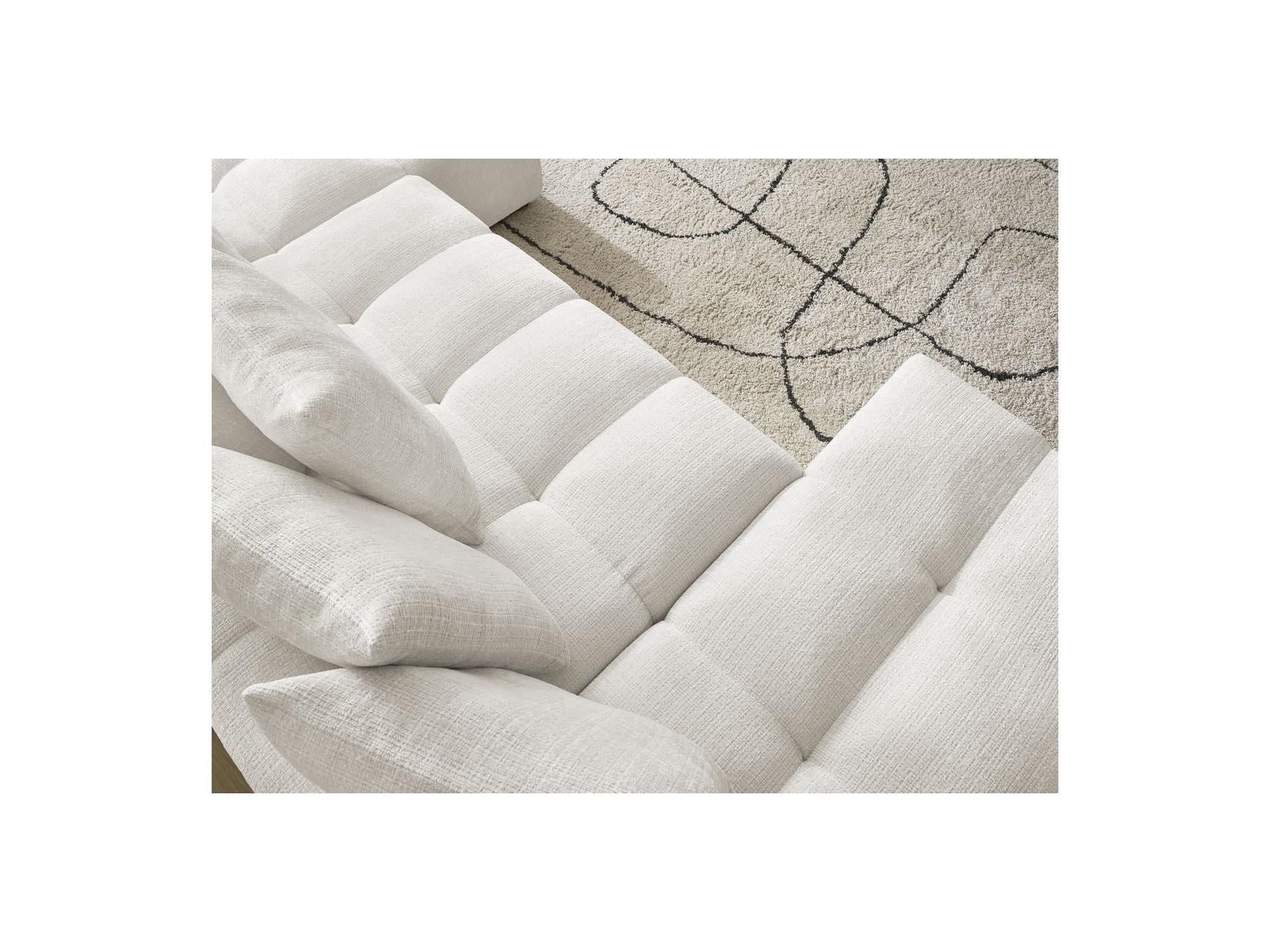 Anakin - Canapé Panoramique Convertible Coffre - Tissu Texturé - 10 Coussins