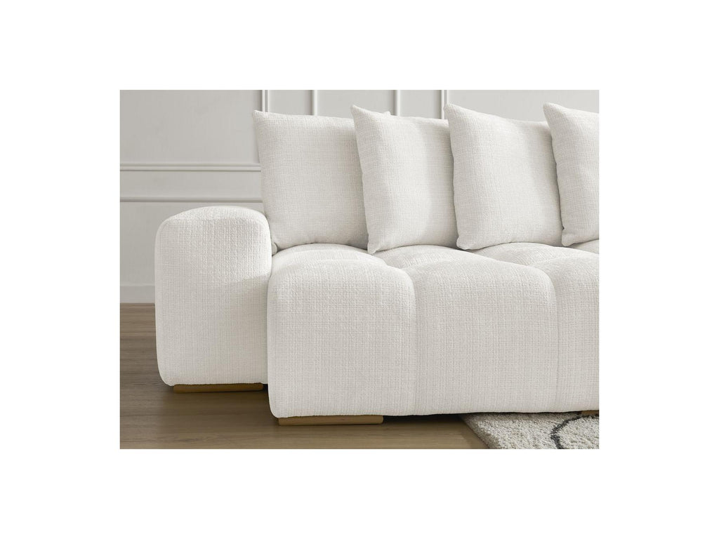 Anakin - Canapé Panoramique Convertible Coffre - Tissu Texturé - 10 Coussins