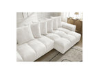 Anakin - Canapé Panoramique Convertible Coffre - Tissu Texturé - 10 Coussins