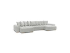 Anakin - Canapé Panoramique Convertible Coffre - Tissu Texturé - 10 Coussins