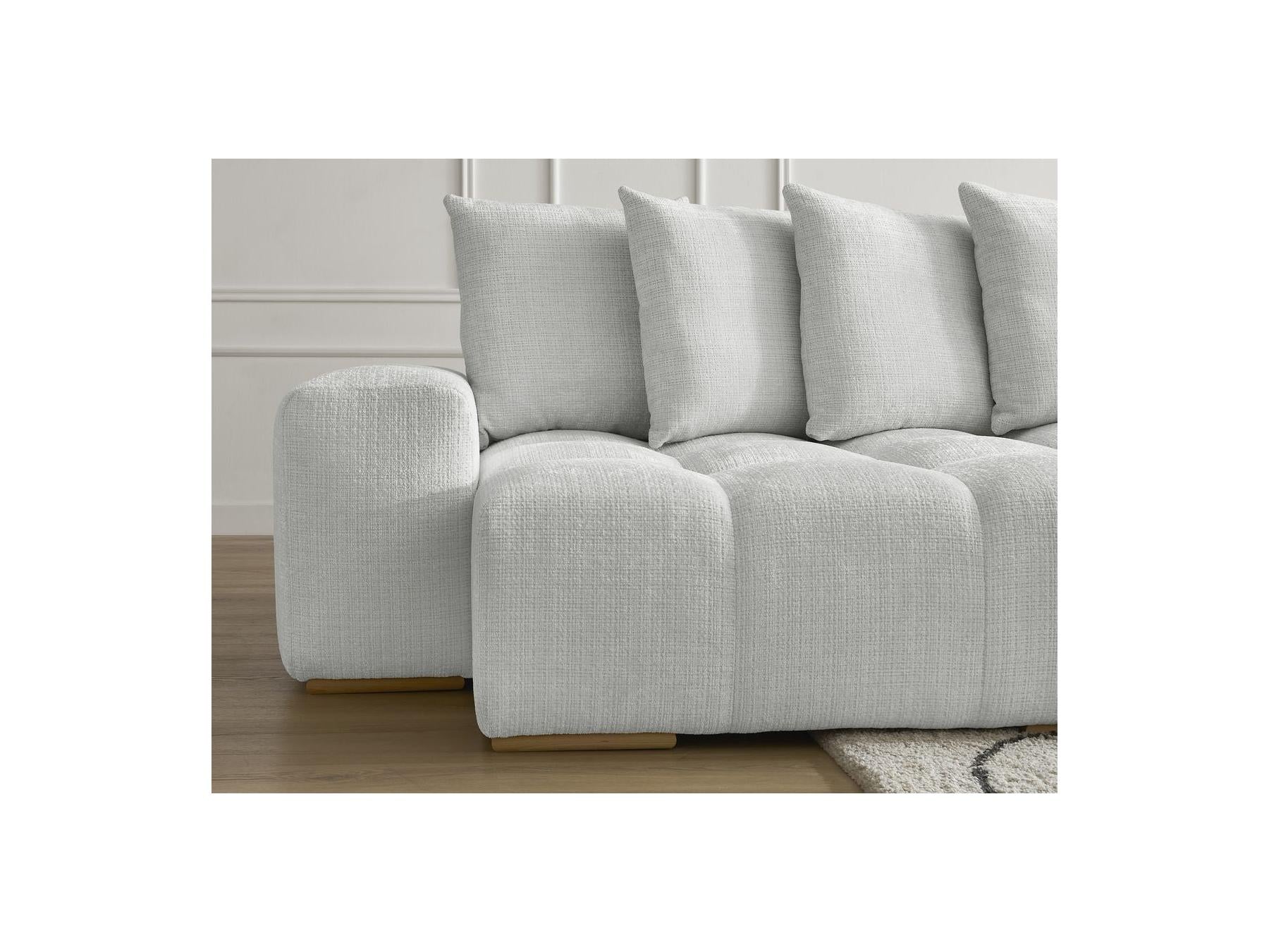 Anakin - Canapé Panoramique Convertible Coffre - Tissu Texturé - 10 Coussins