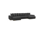 Anakin - Canapé Panoramique Convertible Coffre - Tissu Texturé - 10 Coussins