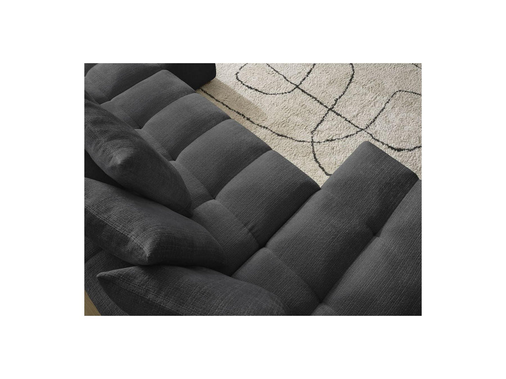Anakin - Canapé Panoramique Convertible Coffre - Tissu Texturé - 10 Coussins