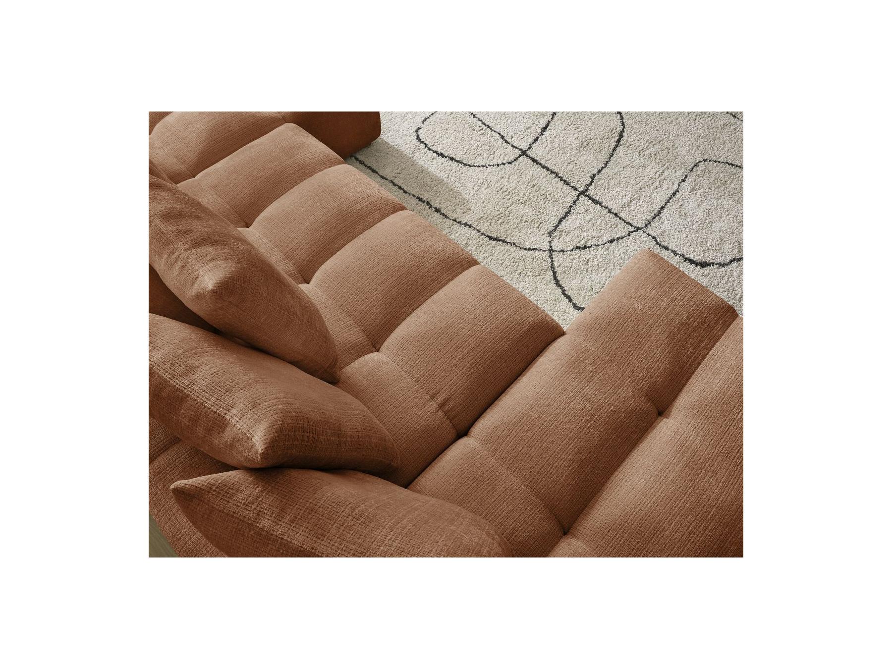 Anakin - Canapé Panoramique Convertible Coffre - Tissu Texturé - 10 Coussins