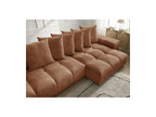 Anakin - Canapé Panoramique Convertible Coffre - Tissu Texturé - 10 Coussins