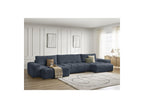Anakin - Canapé Panoramique Convertible Coffre - Tissu Texturé - 3 Coussins