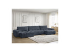 Anakin - Canapé Panoramique Convertible Coffre - Tissu Texturé - 3 Coussins