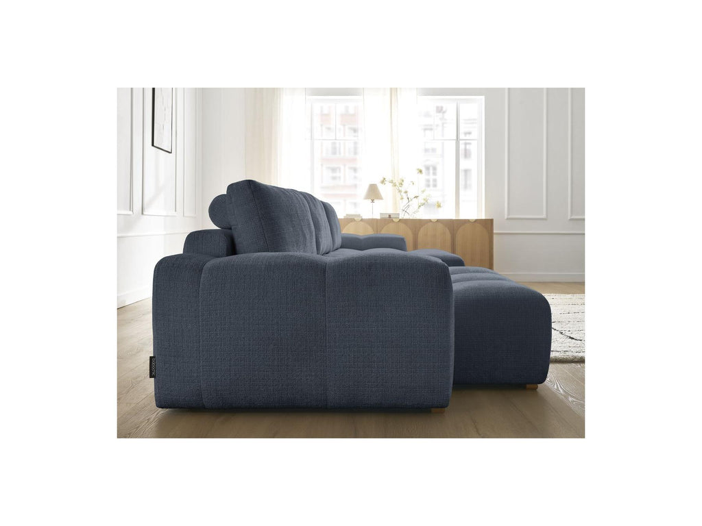 Anakin - Canapé Panoramique Convertible Coffre - Tissu Texturé - 3 Coussins