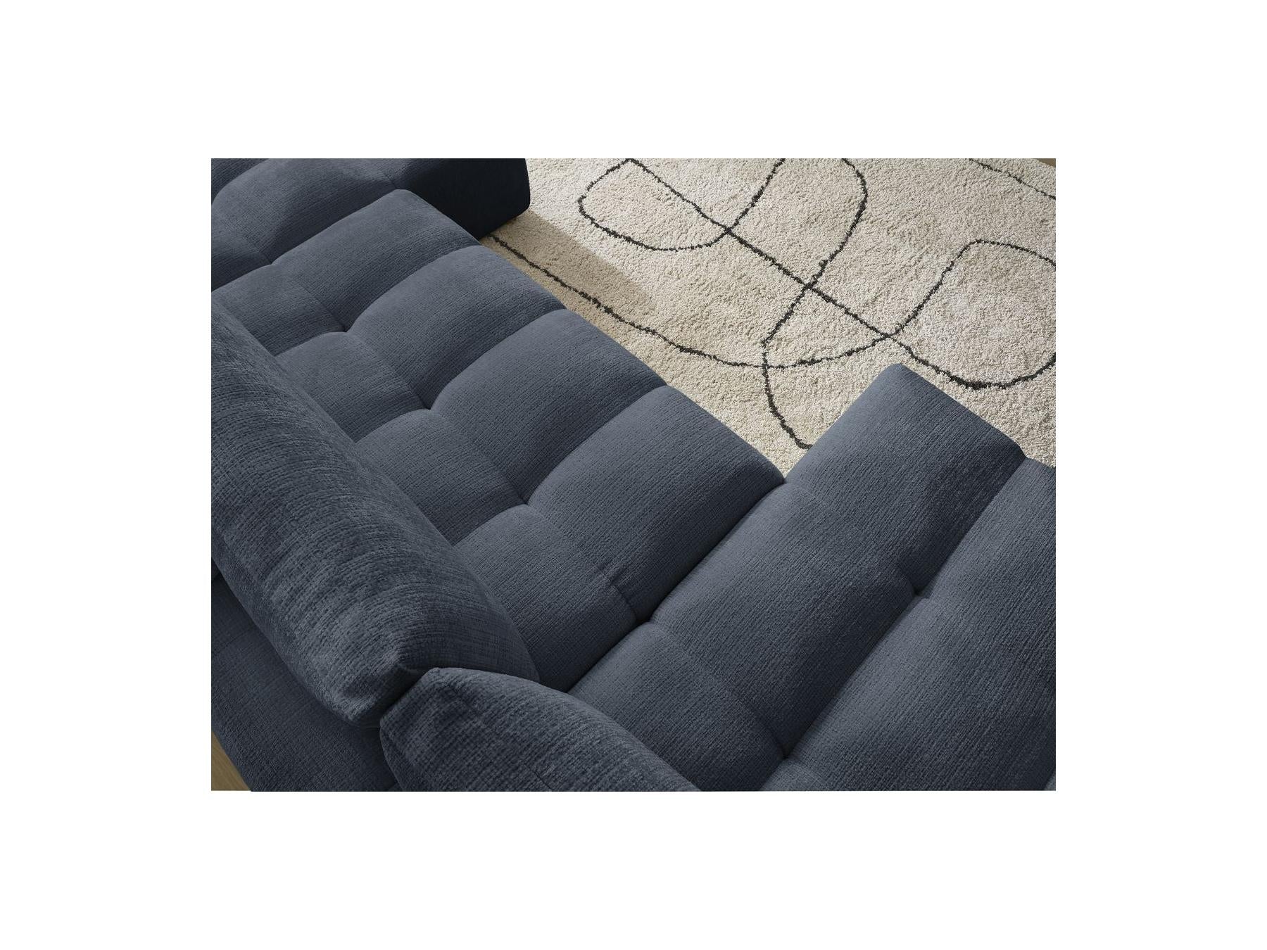 Anakin - Canapé Panoramique Convertible Coffre - Tissu Texturé - 3 Coussins
