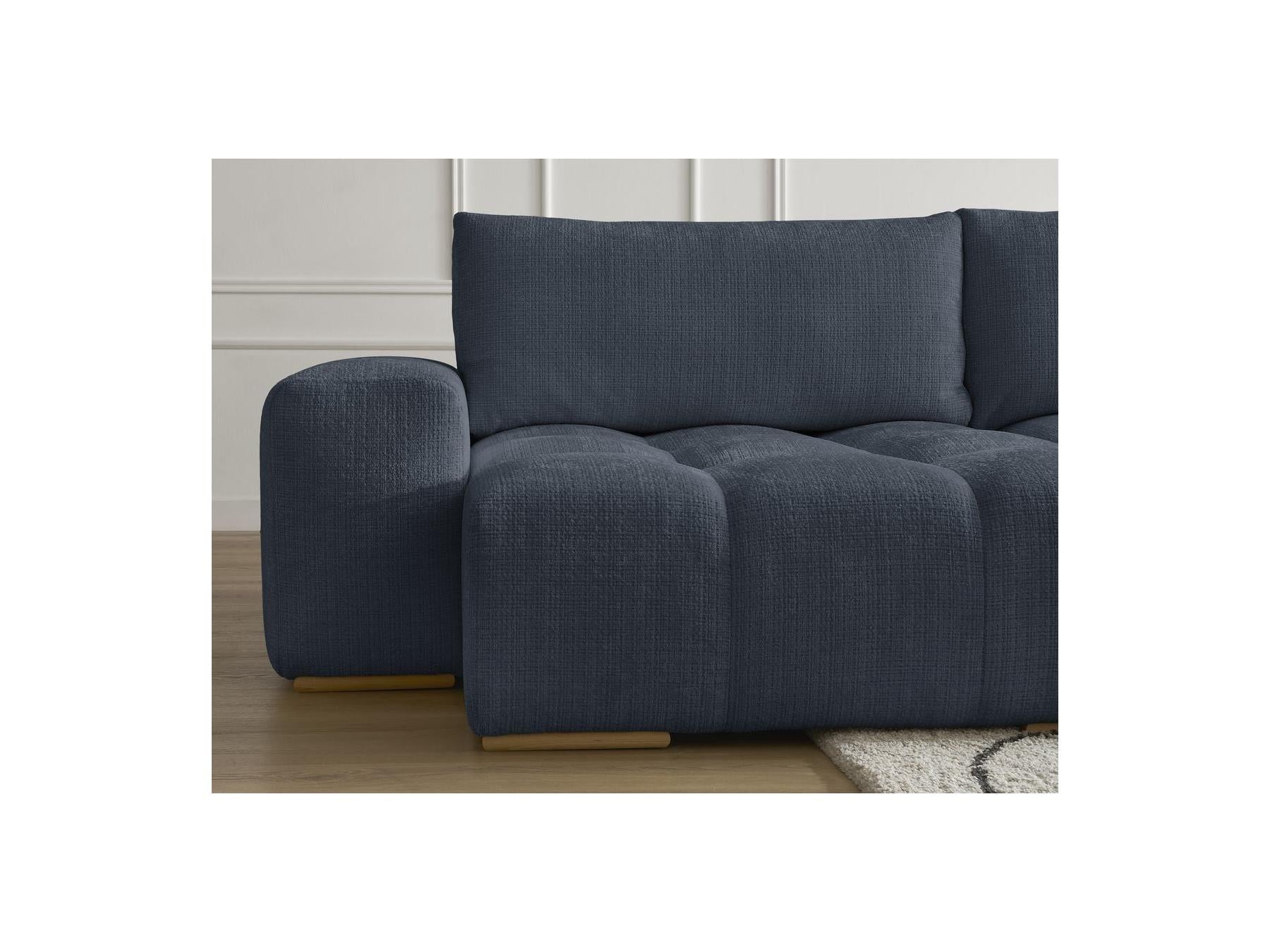 Anakin - Canapé Panoramique Convertible Coffre - Tissu Texturé - 3 Coussins