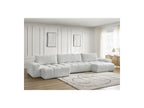 Anakin - Canapé Panoramique Convertible Coffre - Tissu Texturé - 3 Coussins