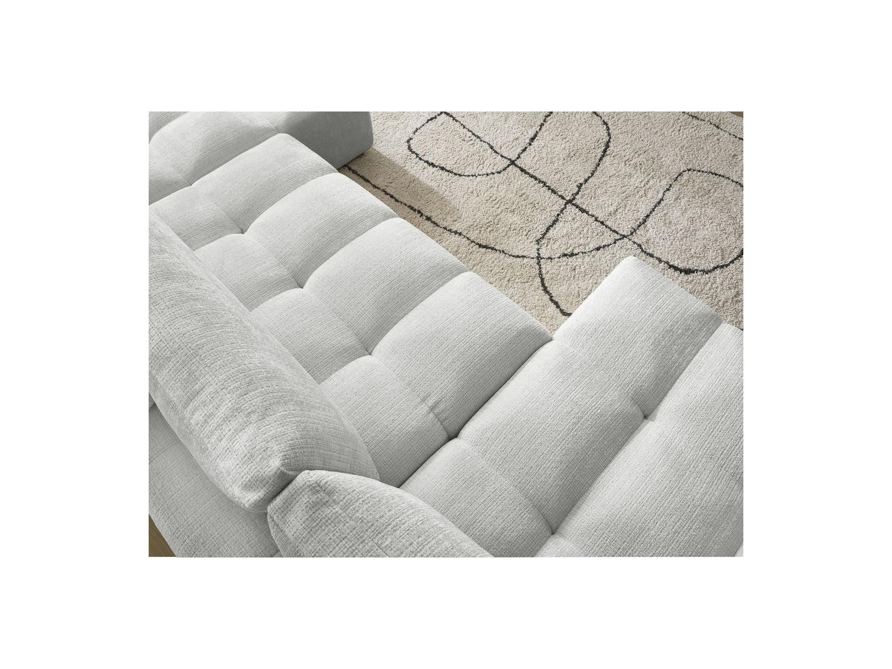 Anakin - Canapé Panoramique Convertible Coffre - Tissu Texturé - 3 Coussins