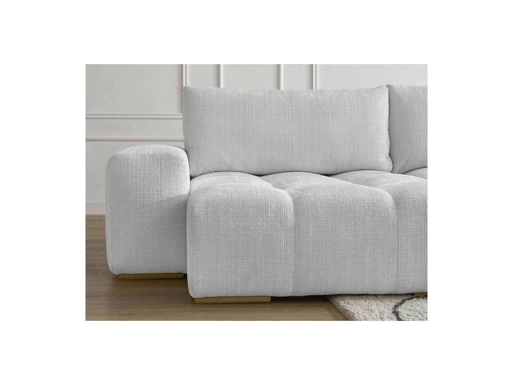 Anakin - Canapé Panoramique Convertible Coffre - Tissu Texturé - 3 Coussins