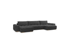 Anakin - Canapé Panoramique Convertible Coffre - Tissu Texturé - 3 Coussins