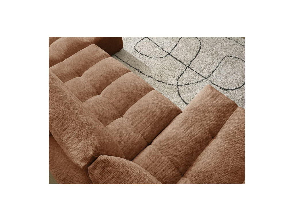 Anakin - Canapé Panoramique Convertible Coffre - Tissu Texturé - 3 Coussins